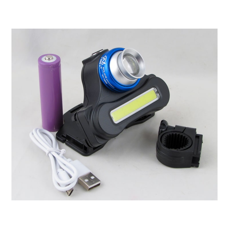 Фонарь головной/велосивед. HY-T608 (1 ярк.+ 1 больш.+ аккум.+ micro USB) zoom