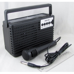 Колонка с микрофоном ZQS-1436 фонарь 20 ламп, солнечная батарея, Bluetooth