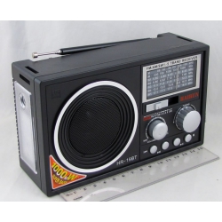 Радиоприёмник HR-19BT (FM,AM,SW1-5) TF, USB встроен. аккум., фонарь 1+6 ламп