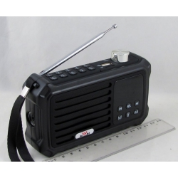 Радиоприёмник KH-J01 (FM) USB, TF аккум., шнур microUSB с фонарем