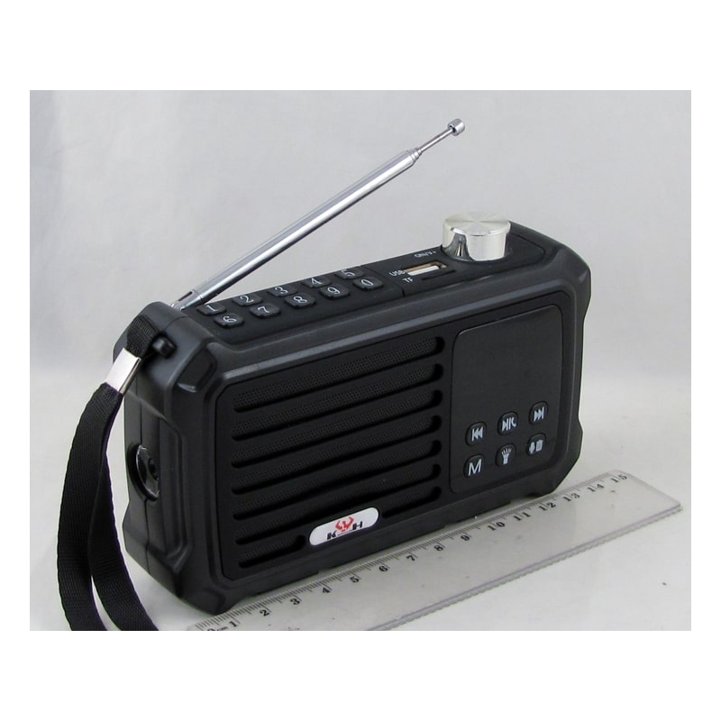 Радиоприёмник KH-J01 (FM) USB, TF аккум., шнур microUSB с фонарем