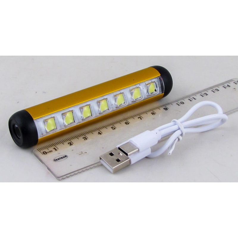 Фонарь с линзой (1 ярк.+ 7 больш., шнур TYPE-C) Y-1860