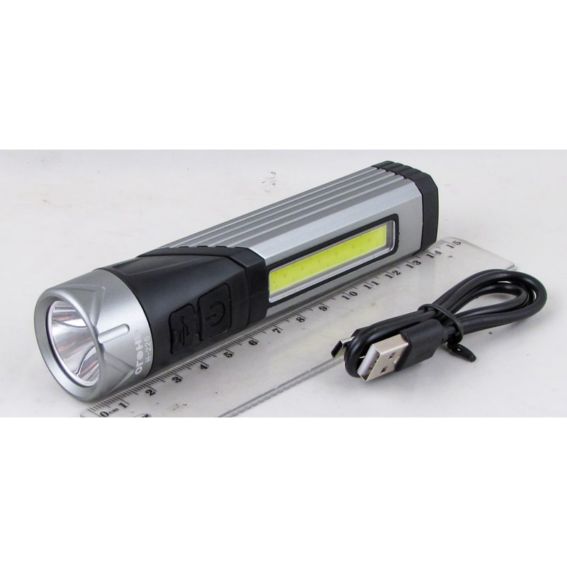 Фонарь светодиодный H-226-P70 (1 мощ.+ 1 больш. бел.+ красн., шнур TYPE-C) магнит., угловой