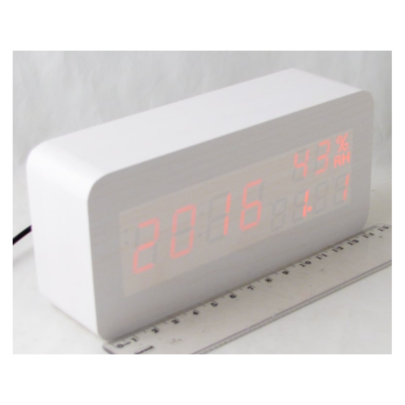 Часы-будильник электронные VST-862S-1 (красн. циф.) белые