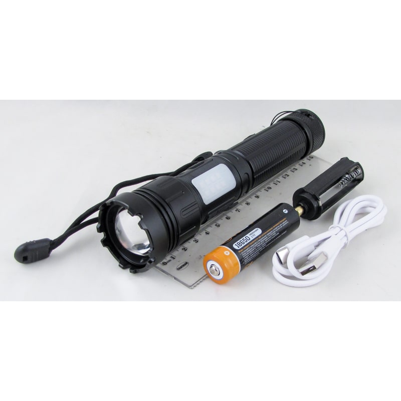 Фонарь светодиодный HYD-WH01-P90 (1 мощ., красн.+ бел., шнур TYPE-C) с магнитом, zoom