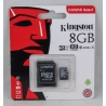 Карта памяти microSD Kingston 8Gb с адаптером SD, класс 10