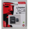 Карта памяти microSD Kingston 16Gb с адаптером SD, класс 10