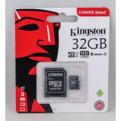Карта памяти microSD Kingston 32Gb с адаптером SD, класс 10