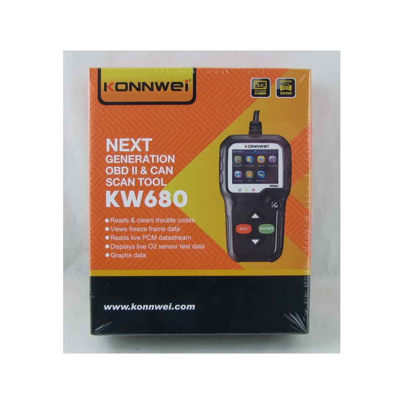 Сканер автомобильный диагностический KW680 черный