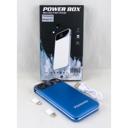 PowerBank 2USB S-1 синий TEXNANO 10000mAh с фонариком