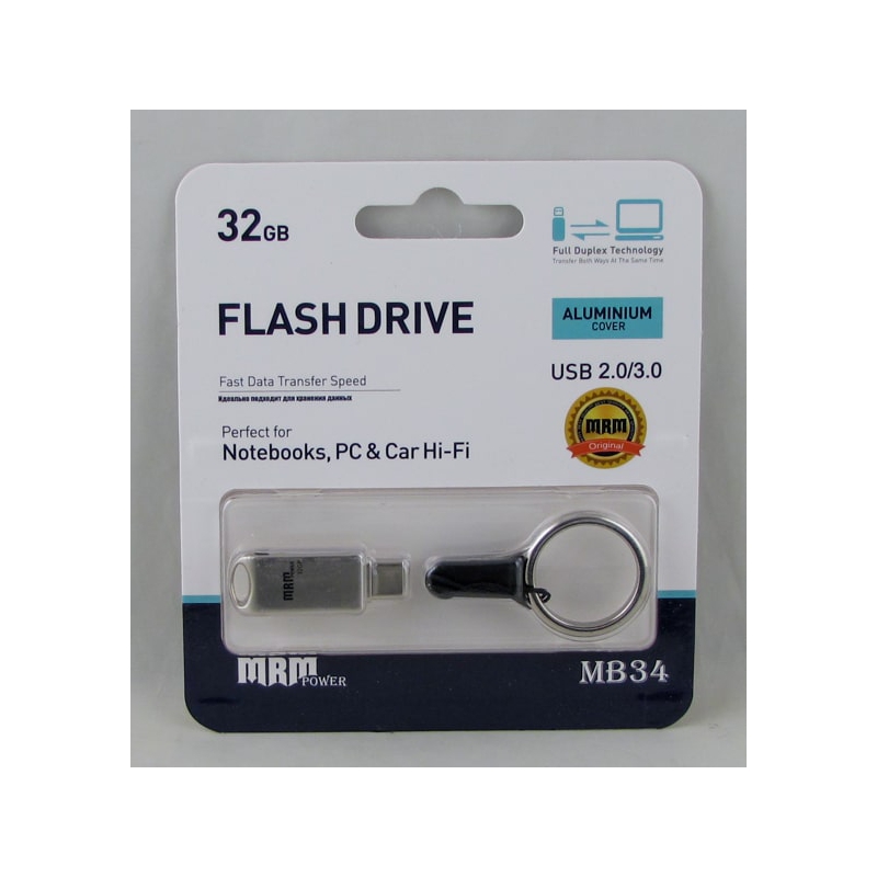 Флешка USB накопитель MRM MB-34 32Gb 10Mb/s разъем Type-C +USB