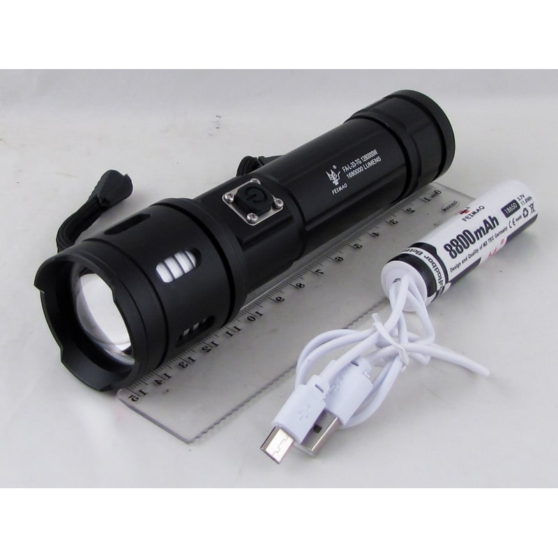 Фонарь светодиодный L-33-TG (1 мощ., акк.+ шнур microUSB zoom