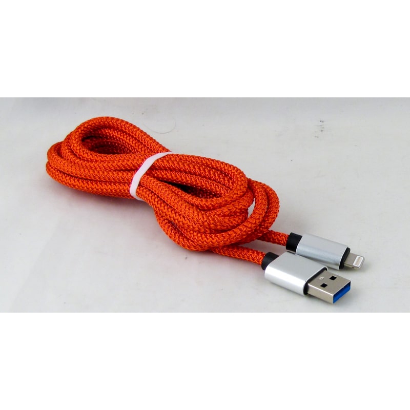 Кабель LIGHTNING MR-27-IP 2,4A 2м красный тканевый