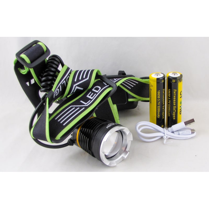 Фонарь головной HT-288-GT100 (1 ярк., 2 акк.+ microUSB) бесконтактный, zoom