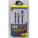 Кабель LIGHTNING, SAMSUNG 2в1 CL-987 1м AWEI серый в коробке