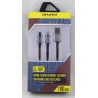 Кабель LIGHTNING, SAMSUNG 2в1 CL-987 1м AWEI серый в коробке