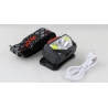 Фонарь головной HT-923 (1 ярк.+ 2 больш. + мигалка красн., шнур microUSB) бесконтактный