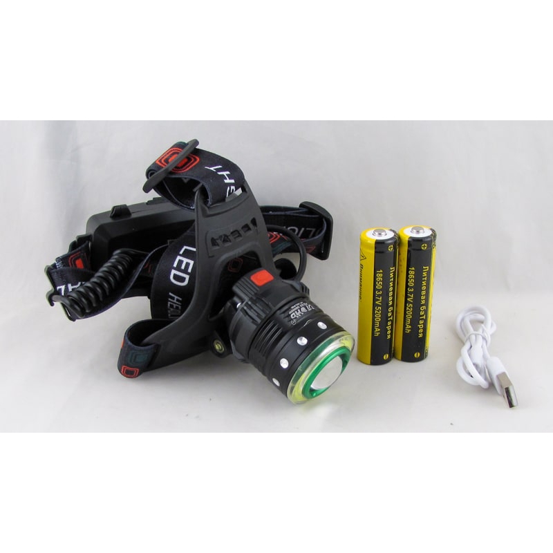 Фонарь головной HT-303-P50 (1 ярк.+ 2 больш.+ 2акк.+ miniUSB) zoom