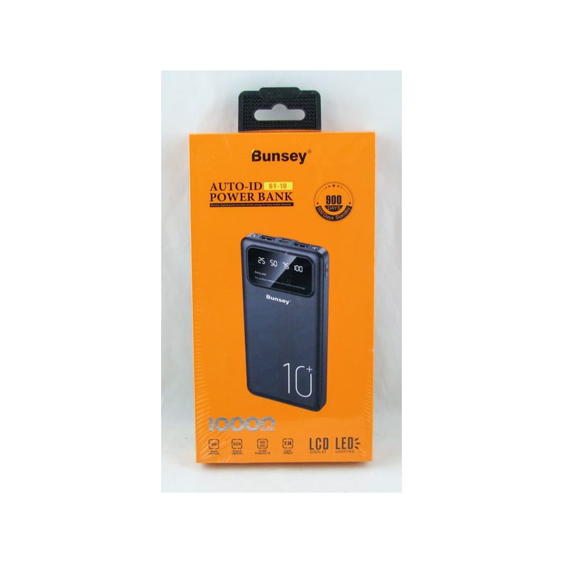 PowerBank 2USB BY-10 черный 10000mAh TYPE-C/Micro дисплей, фонарик