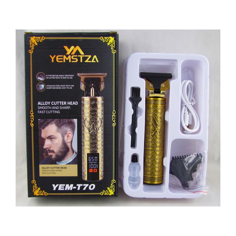 Машинка для стрижки волос (триммер) (аккум. + TYPE-C) YEM-70 3 насадки 1/2/3мм