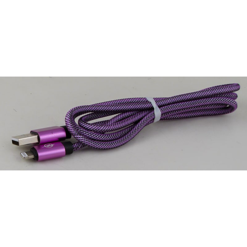 Кабель LIGHTNING 1м X-04 тканевый фиолетовый