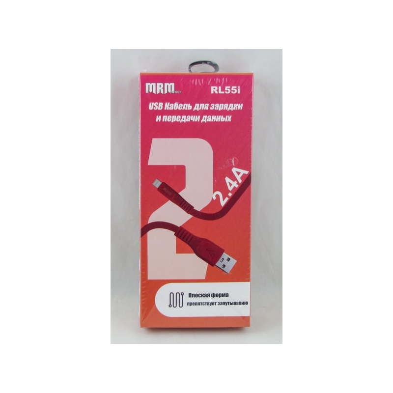 Кабель LIGHTNING 2м RL-55A-IP красный резиновый плоский