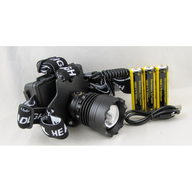 Фонарь головной HT-363-PM60-TG (1 ярк.+ 3акк.+ шнур TYPE-C) zoom