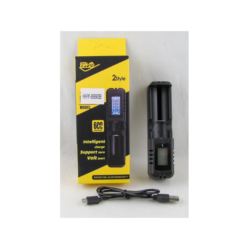 Зарядное устройство для акк. 18650 HHY-8990B (шнур microUSB) с экраном