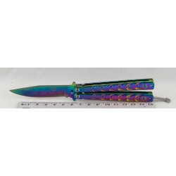 Нож бабочка раскладной 319-1C цветной малый