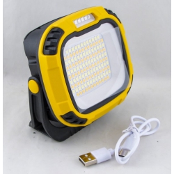 Светодиодный светильник YD-1958 (136 ламп, мигалка красн., 2 акк. 18650, шнур TYPE-C)