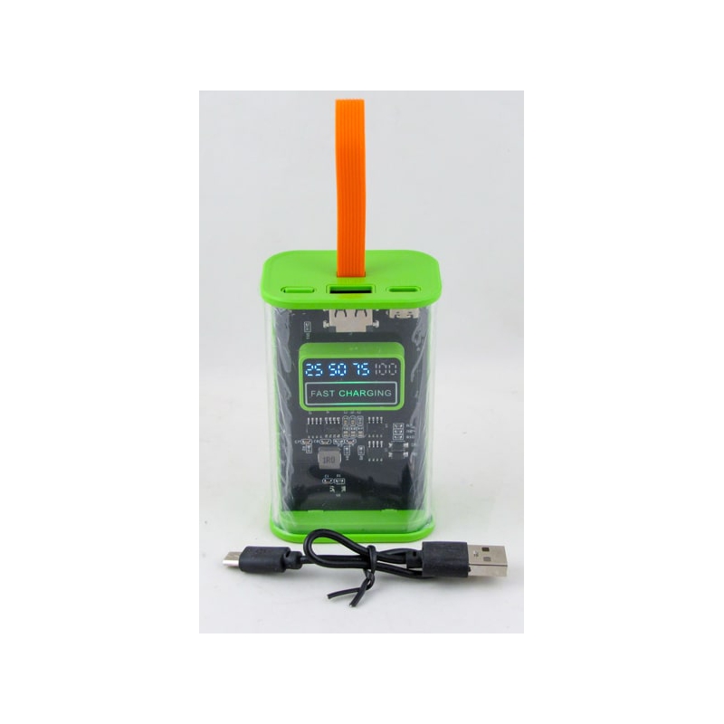 PowerBank USB+TYPE-C K-39 зеленый 10000mAh с индикатором