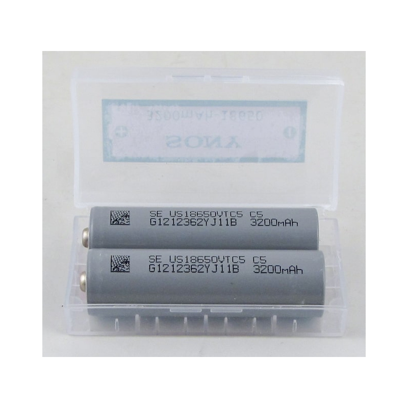 Аккумулятор для фонарика №18650 3200mA SONY бытовые (по 2шт) серые