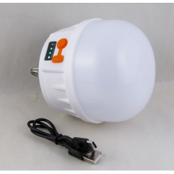 Фонарь для кемпинга HG-2023 (1 большая лампа, аккум., шнур TYPE-C) подвесной, солнечная батарея 