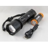 Фонарь светодиодный HYD-X20-TG (1 мощ., акк.26650 + шнур TYPE-C) со стеклобоем, zoom
