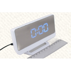 Часы-будильник электронные DS-068A-5 белый корпус (белые цифры)