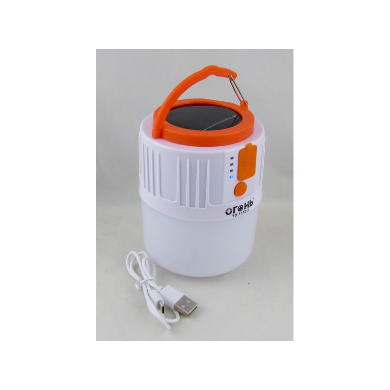 Фонарь для кемпинга YD-1512-2 (1 больш., шнур microUSB) 5 режимов, подвесной, солнечн. батарея ??