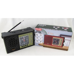 Радиоприёмник M-557BT (FM/AM/SW) SD, USB сетев., с часами, аккум.18650, фонарь, Bluetooth