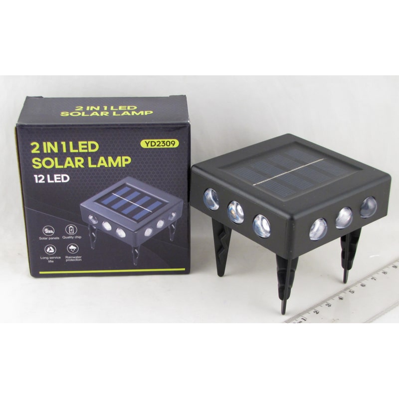 Светодиодный светильник YD-2309 12 желт. ламп с солнечной батареей