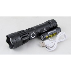 Фонарь светодиодный RE-720-P50 (1 мощ., акк.18650, шнур TYPE-C) с магнитом, zoom