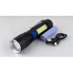 Фонарь светодиодный RE-K37-P50 (1 мощ.+ 1 больш., акк., шнур TYPE-C) с прищепкой, с магнитом, zoom