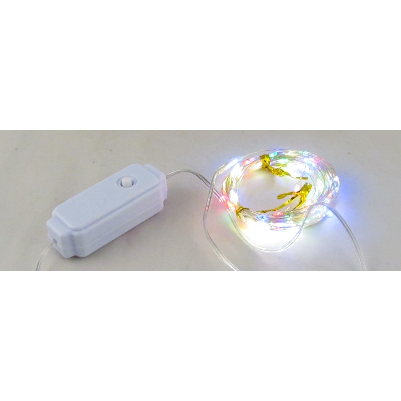 Гирлянда 10м V-10м) (2мм) 8 реж. разноцветные (прозрачн. шнур)