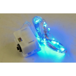 Гирлянда 20 светодиод (2 мм) 2м 3 реж. голубые прозрачн. от батар. G13 