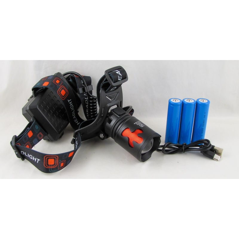 Фонарь налобный HL-012-3G (1 ярк.+ 3акк.+ шнур TYPE-C) zoom