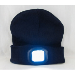 Фонарь налобный - шапка RE-5828-1 синяя (25 ярк., мигалка красн., аккум., шнур TYPE-C)
