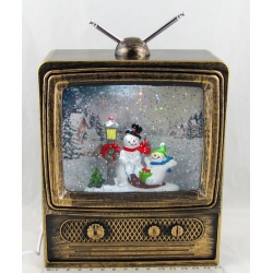 Фигура Телевизор с Дедом Морозом ZP-8855 шнур USB-5,5*5,5 (19см) коробка 190*105*235мм
