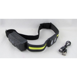 Фонарь налобный RE-6808-2 Фонарь налобный RE-6808-2 (2 полоски + 2 ярк., аккум., шнур TYPE-C) бесконтактный