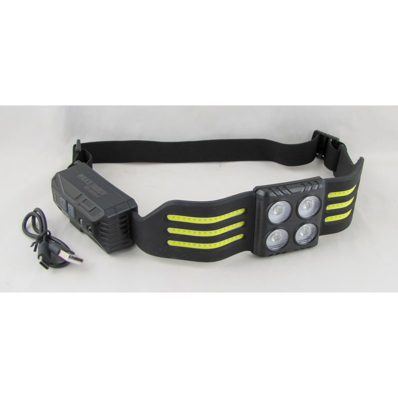 Фонарь налобный RE-6808-4 (6 полоскок + 4 ярк., аккум., шнур TYPE-C) бесконтактный