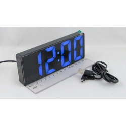 Часы-будильник электронные RE-0732 черный корпус (белые цифры)