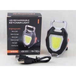 Фонарь-брелок (1 больш., красн. мигалка, шнур TYPE-C) RE-5154 свисток, магнит, с прикуривателем