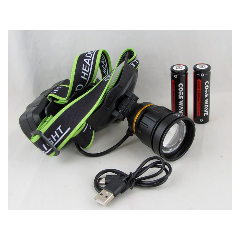 Фонарь головной RE-A12-P50 (1 ярк.+ 2акк.+ шнур microUSB) zoom